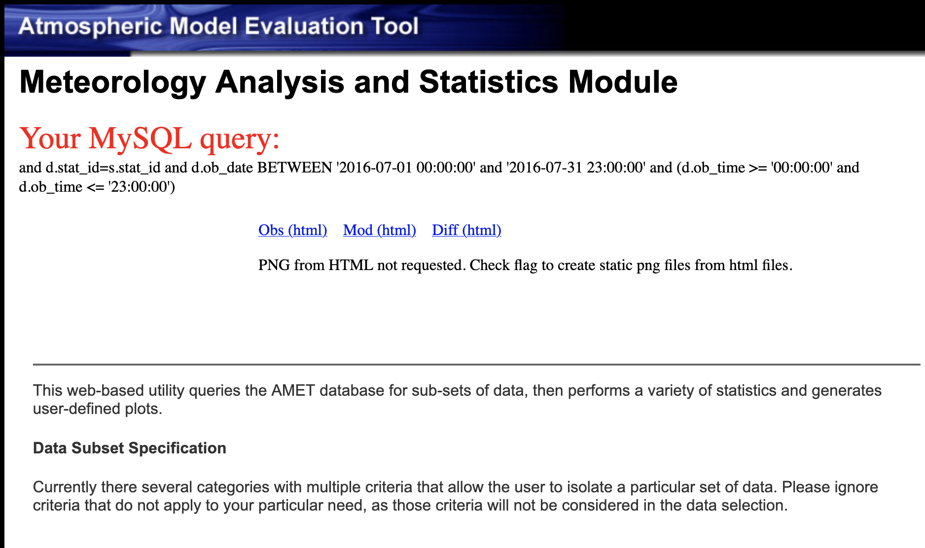 AMET Website Result