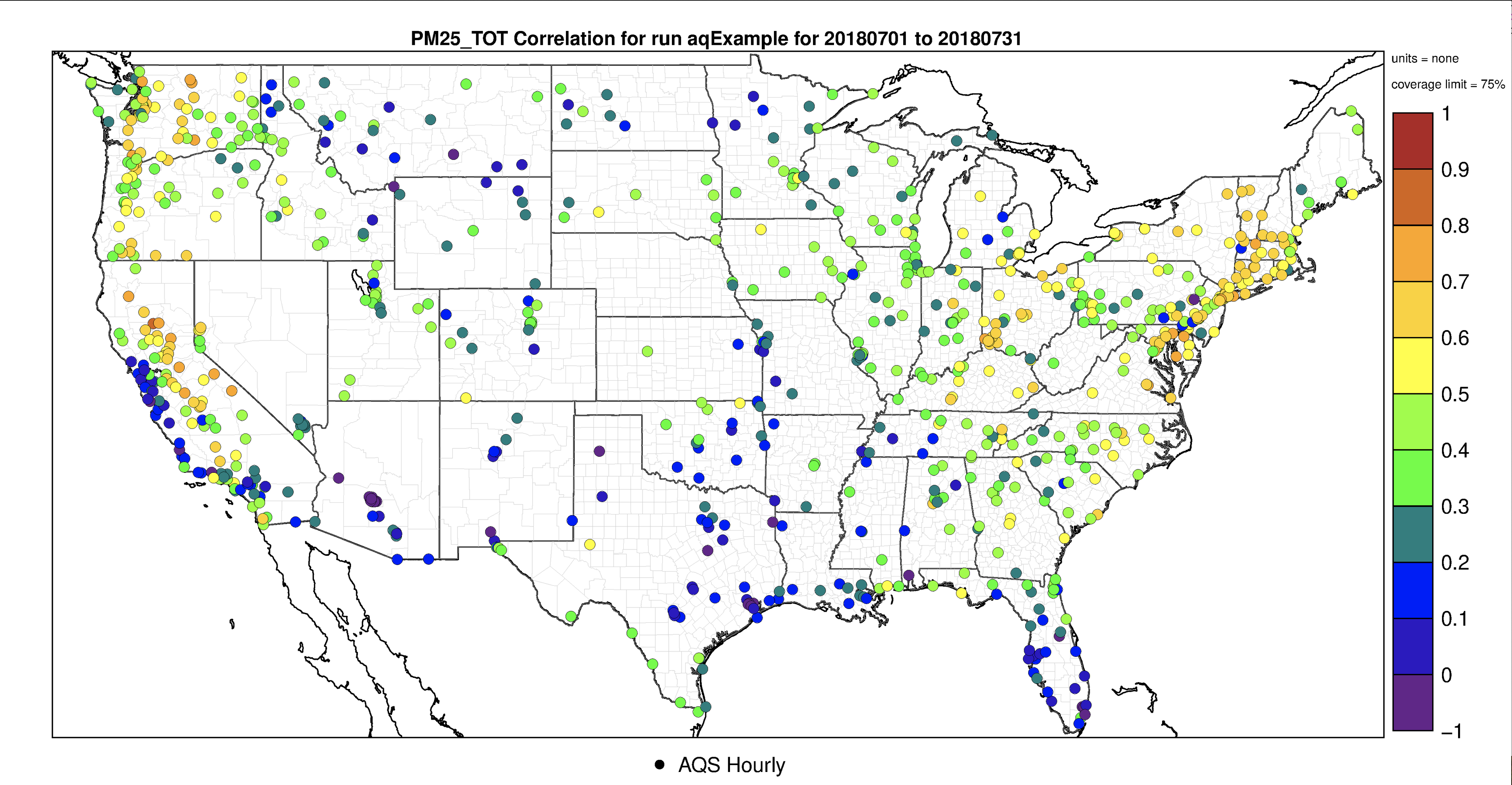 AMET Correlation Spatial Plot