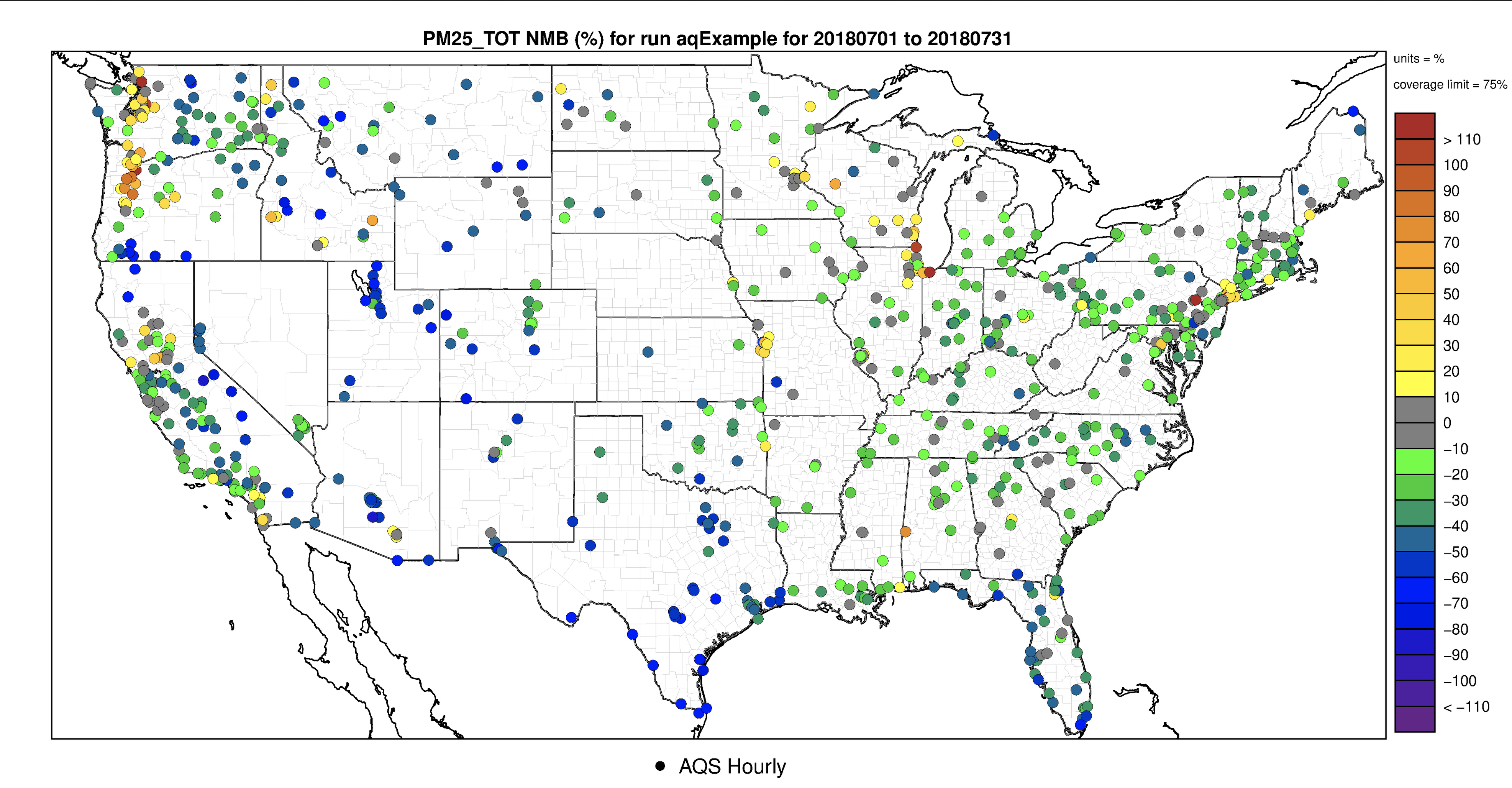 AMET Normalized Mean Bias Spatial Plot
