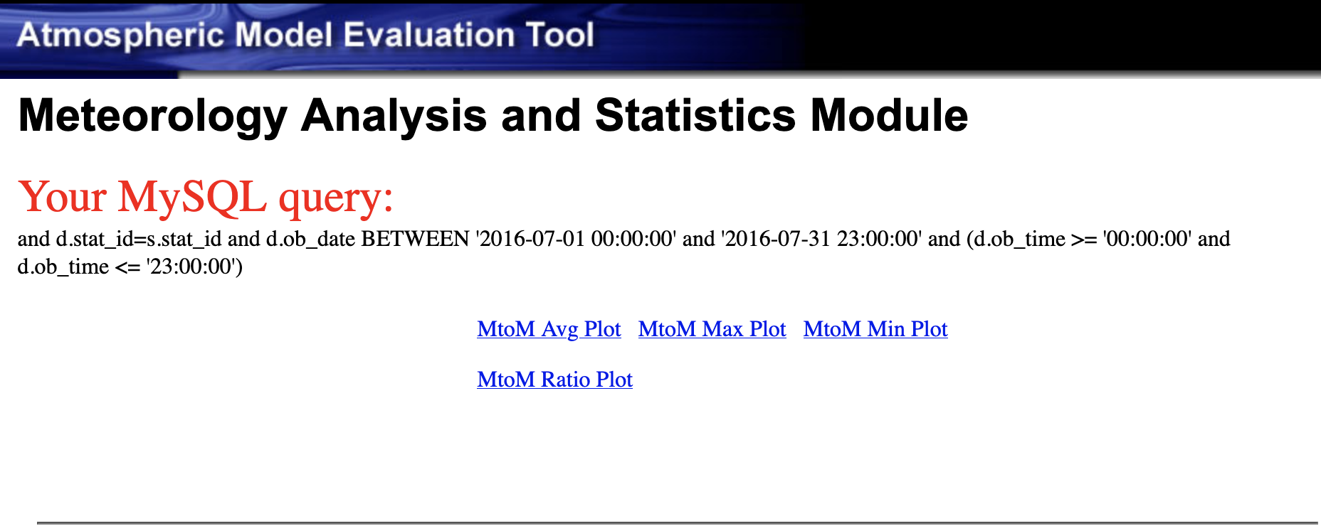 AMET Website Select Plot and Run Program