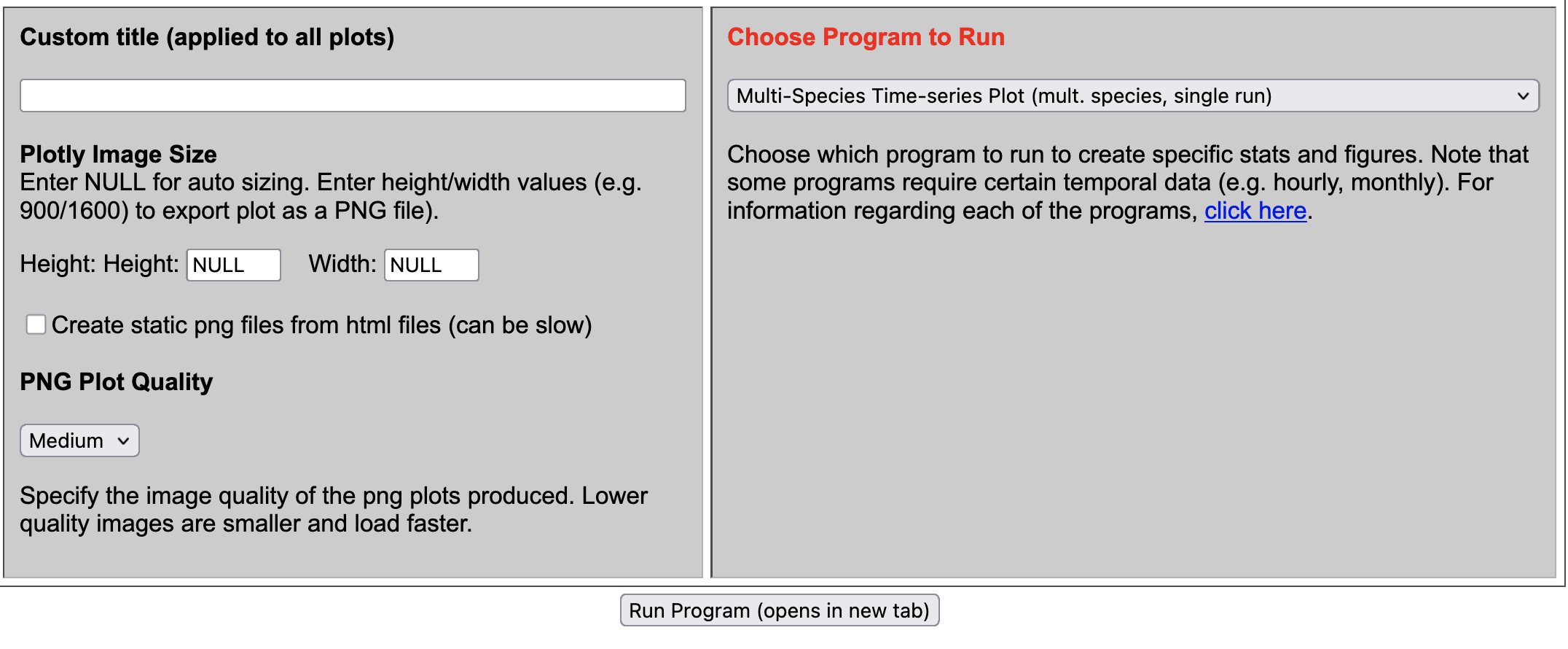 AMET run Multispecies Timeseries