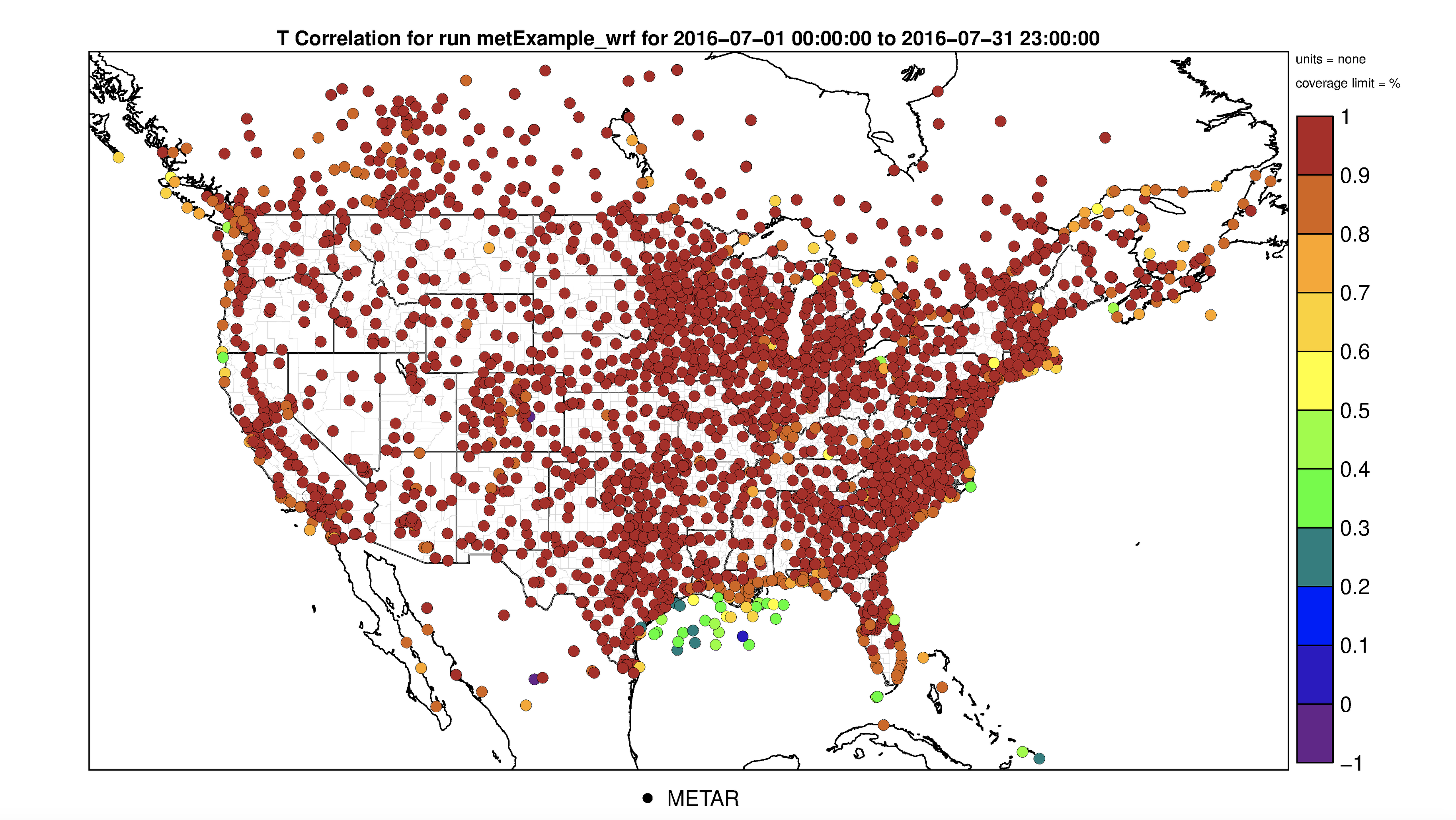 AMET Correlation Spatial Plot