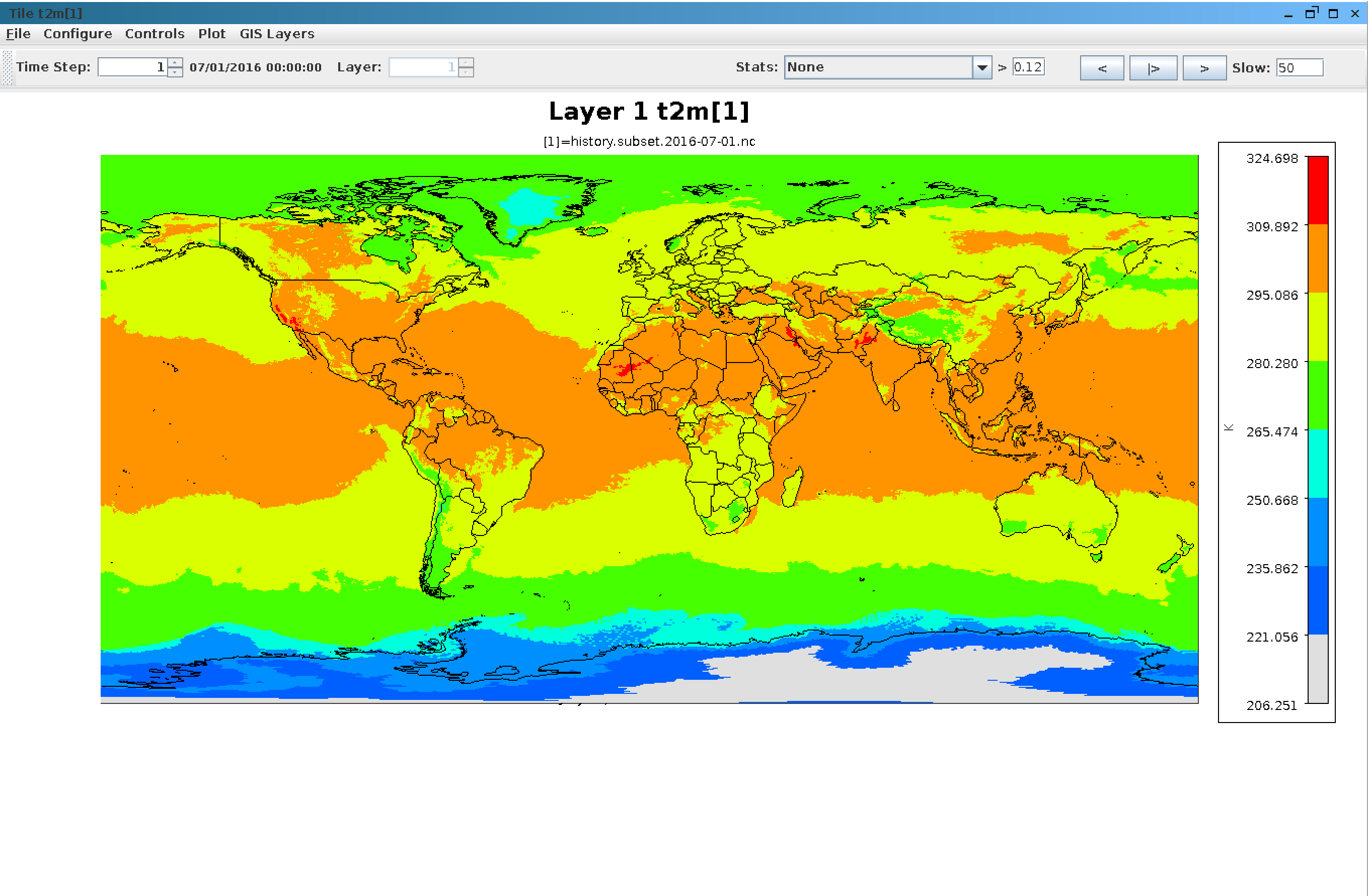 VERDI Plot of T2 from mpasoutput